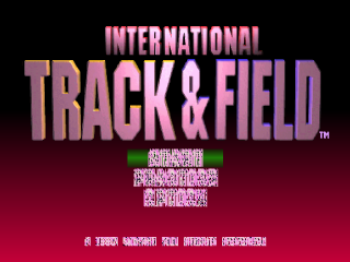 International Track and Field title screen for Playstation